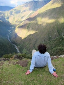 Sitting on top of one of the many terraces of Wiñay Wayna (Quechua for Forever Young) along the Inca Trail.