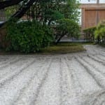 Carefully raked rock garden at Ginkaku-ji Temple