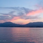 Sunset during the boat ride back from the Itsukushima Shrine